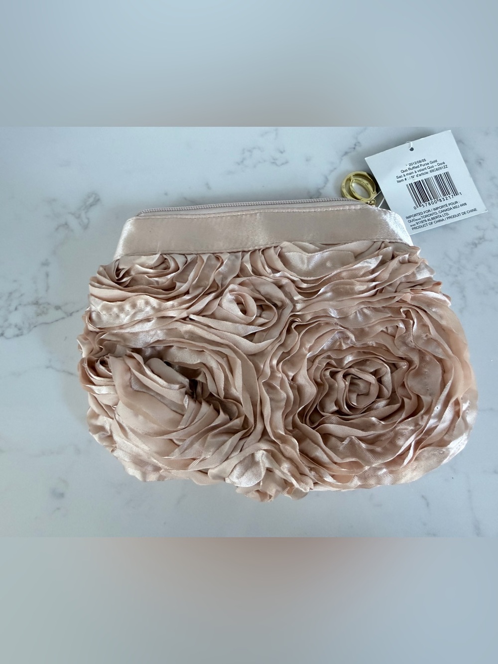 Elegant Rose Ruffle cosmetic bag - Blush Pink